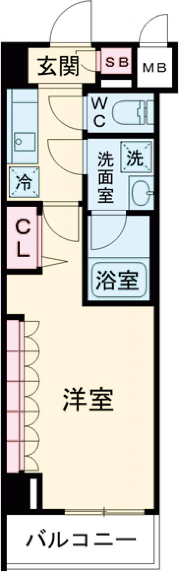 ブライズ中野南台(ワンルーム/2階)の間取り写真