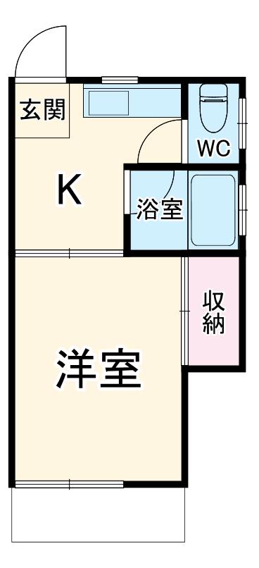 フォレストクラス東海大学前(1K/1階)の間取り写真