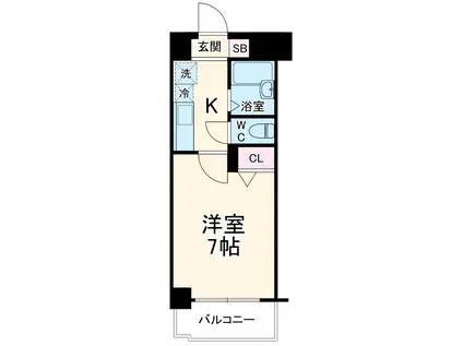 ザ・レジデンス行徳Ⅱ(1K/2階)の間取り写真