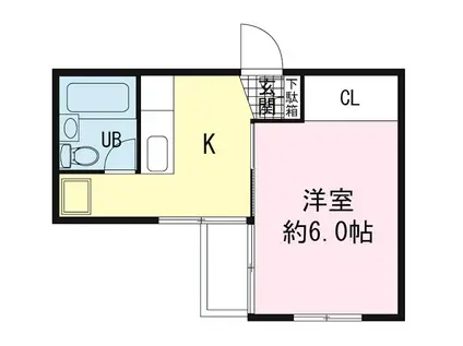 コトブキハイツ(1K/2階)の間取り写真