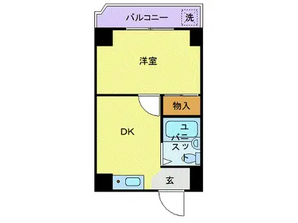 ビューライド川崎(1DK/5階)の間取り写真