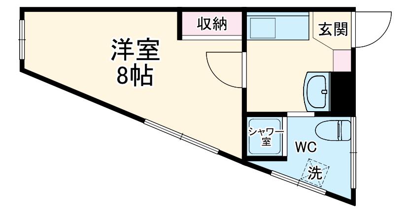 市川マンション(1K/2階)の間取り写真
