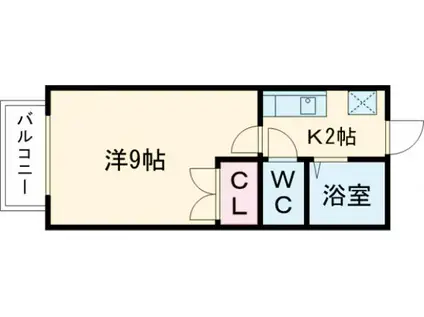 アステール(1K/1階)の間取り写真