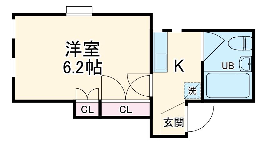 サンマリン三田(1K/1階)の間取り写真