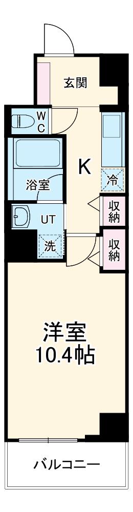 ロイジェント日吉Ⅱ(1K/1階)の間取り写真