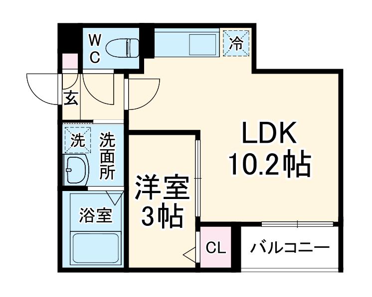 JACK HOSHO2(1LDK/3階)の間取り写真