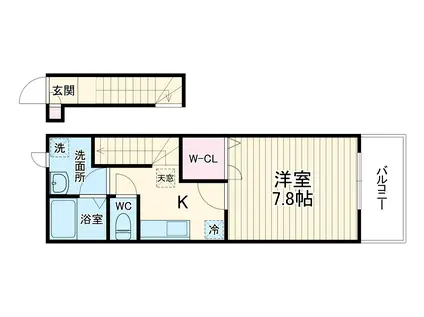 グランデイル八景(1K/2階)の間取り写真