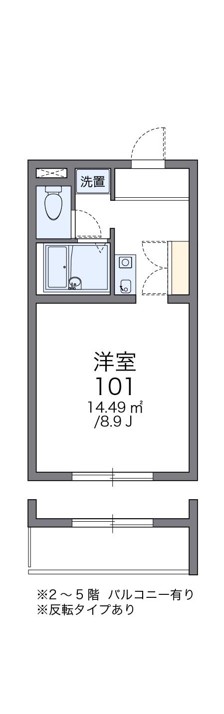 レオパレスエースⅡ(1K/1階)の間取り写真