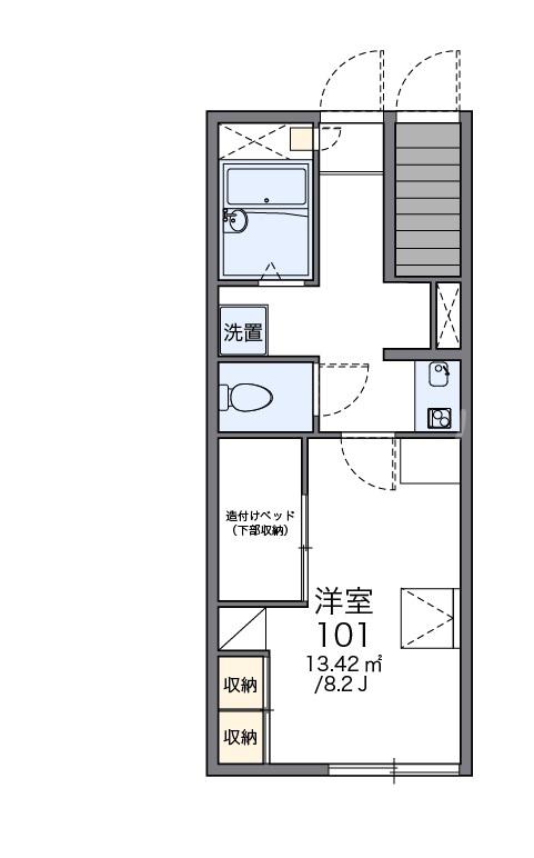 レオパレス山王下(1K/1階)の間取り写真