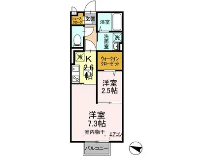 ステラコートⅡ(1LDK/1階)の間取り写真