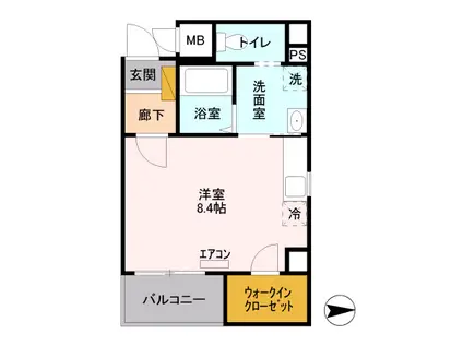 スフィア(ワンルーム/3階)の間取り写真