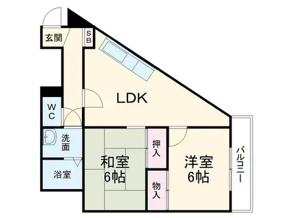 メゾン仙石原(2LDK/1階)の間取り写真