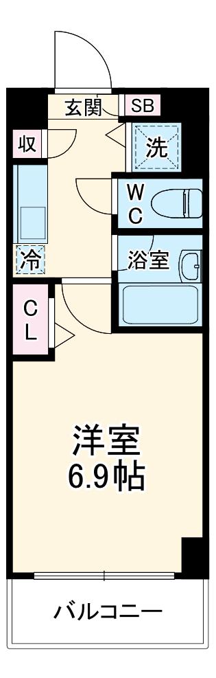 ドゥーエ浦安(1K/1階)の間取り写真