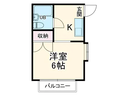 ラフィネ八王子(1K/1階)の間取り写真