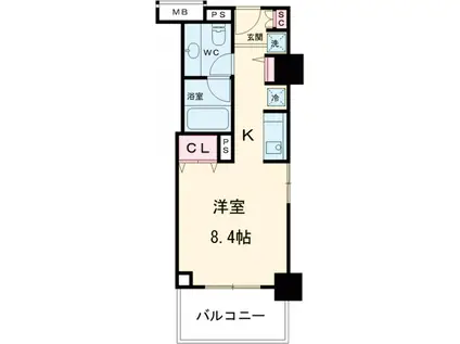 レグノ・セレーノ(ワンルーム/6階)の間取り写真