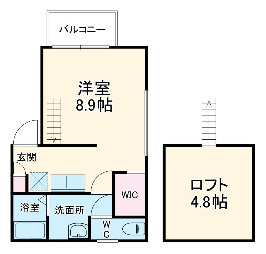 グランニール稲毛東Ⅱ(1K/3階)の間取り写真