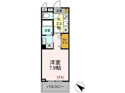 AGREVE(1K/5階)の間取り写真