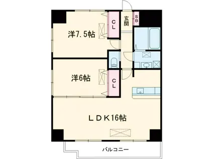 エリアント桂川(2LDK/5階)の間取り写真