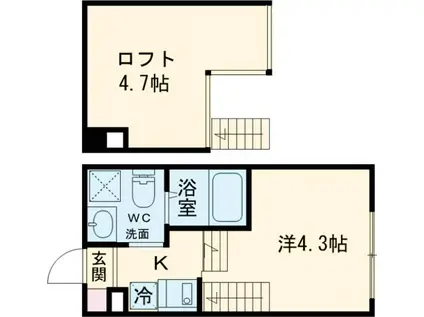 ハーモニーテラス亀有Ⅱ(ワンルーム/2階)の間取り写真