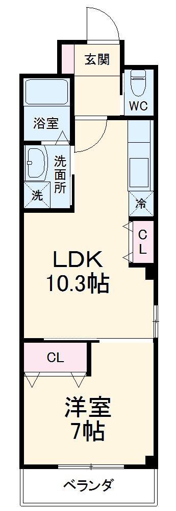 SANT・PEAK(1LDK/1階)の間取り写真