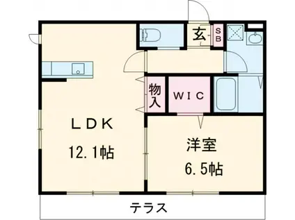 ファミーユヒロ(1LDK/1階)の間取り写真