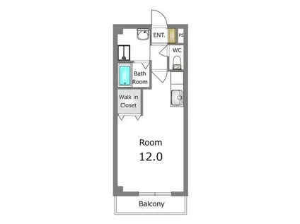 グランデエルバ(ワンルーム/2階)の間取り写真