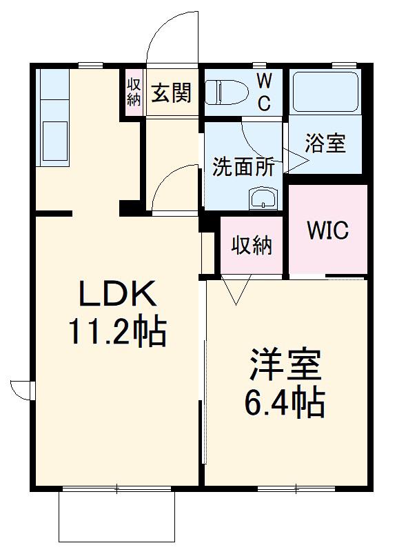 コート陽光台(1LDK/1階)の間取り写真