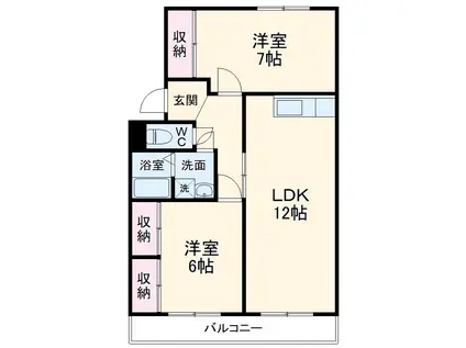 大和ハイツ A棟(3DK/3階)の間取り写真
