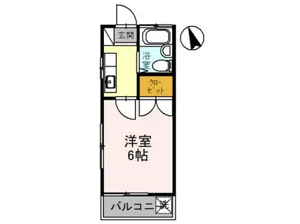 グレース蘭(1K/1階)の間取り写真