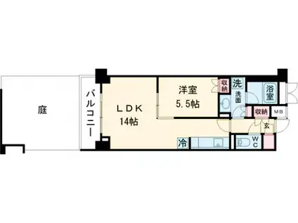 BLESS中野弥生町(1LDK/1階)の間取り写真