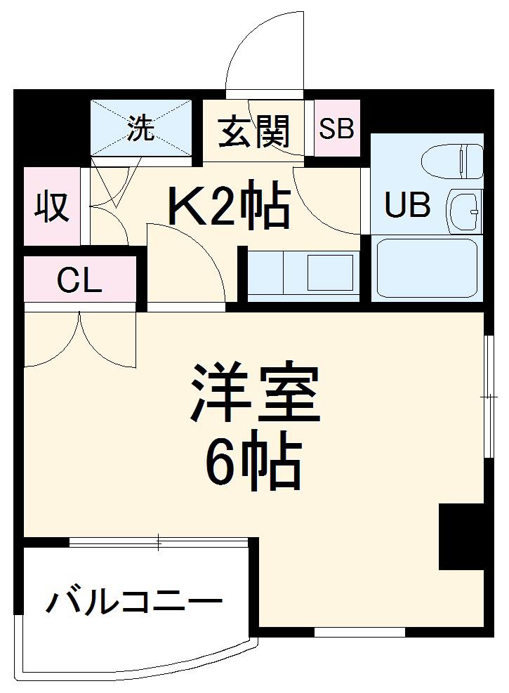ジョイフル元住吉(1K/4階)の間取り写真