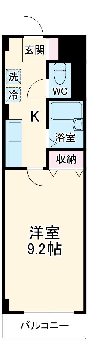 MK54(1K/3階)の間取り写真