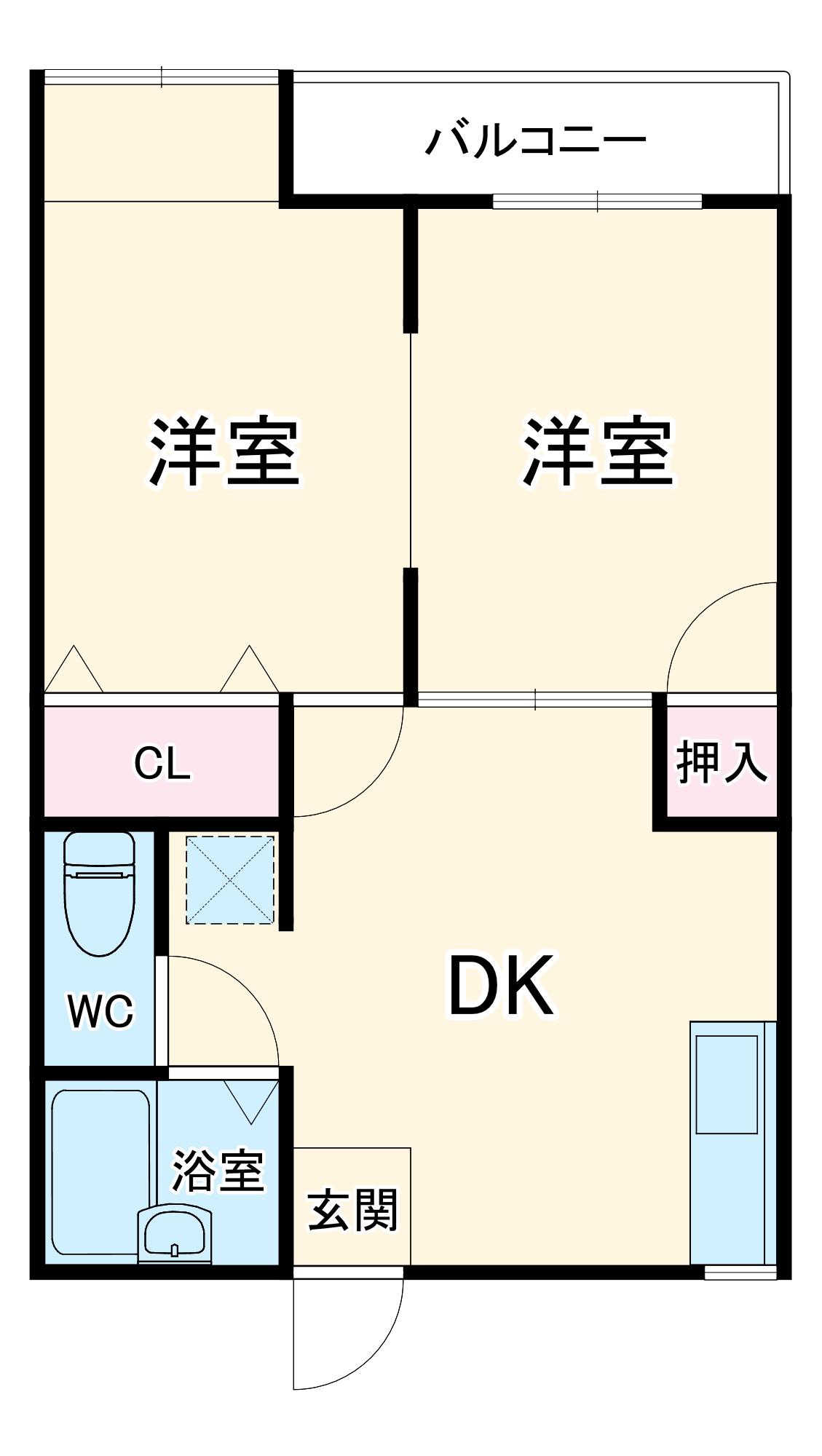 王子台グリーンタウン6(1DK/2階)の間取り写真
