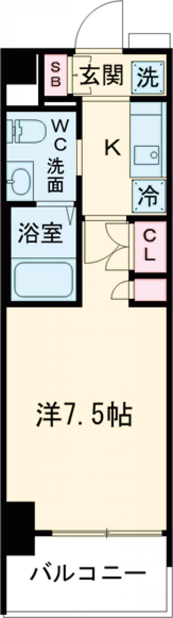 LADOUCEURお花茶屋Ⅰ(1K/2階)の間取り写真