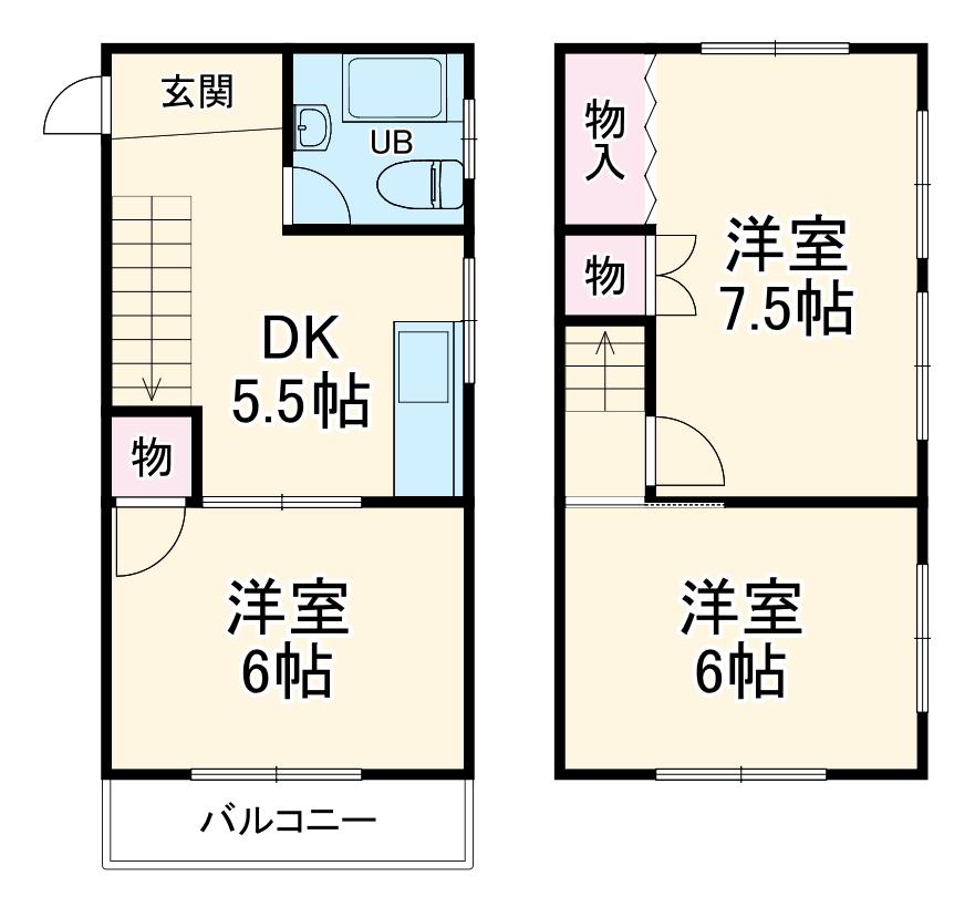 東大宮ハイツ(3DK/2階)の間取り写真