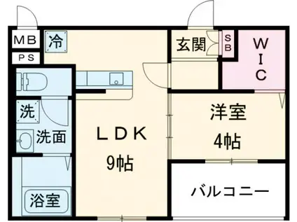 フランディオール吉塚(1LDK/1階)の間取り写真
