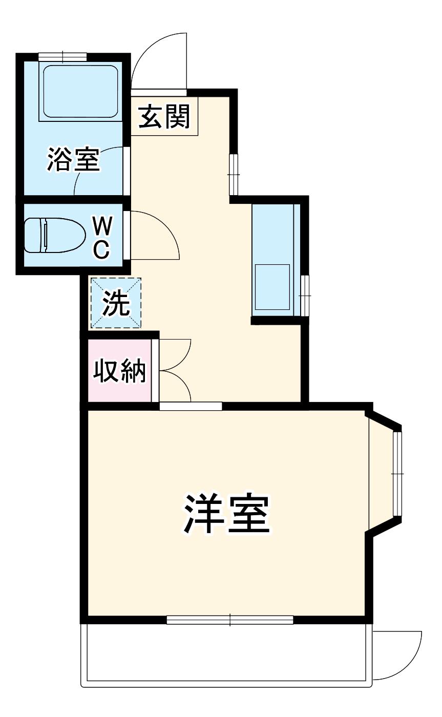 日和ビレッジ(1DK/1階)の間取り写真