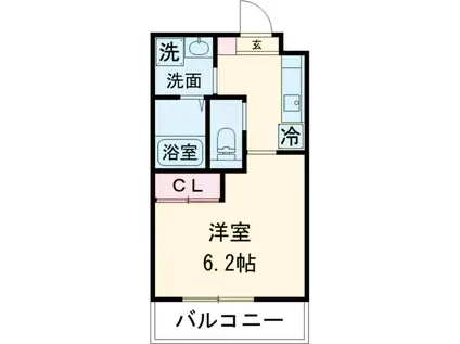 FLレジデンス品川1(1K/2階)の間取り写真