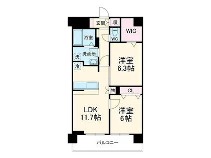 PLAZA池尻Ⅰ(2LDK/4階)の間取り写真