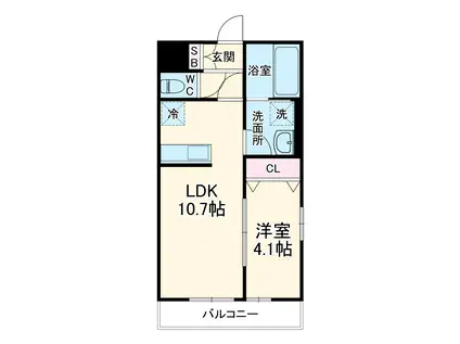 リコルテ橋本(1LDK/1階)の間取り写真