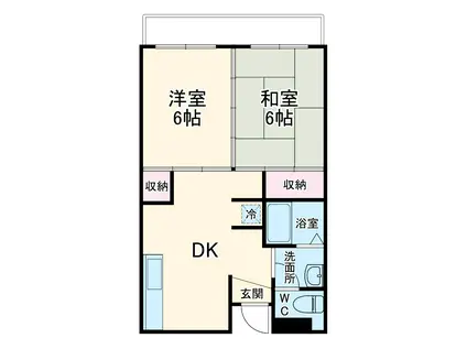 エリーゼマンション(2DK/1階)の間取り写真