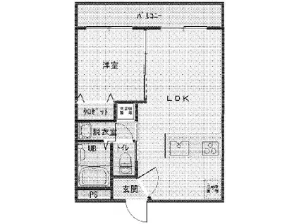 テラ・ドゥーエ(1LDK/1階)の間取り写真