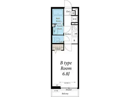 リブリ・八王子本町(1K/2階)の間取り写真