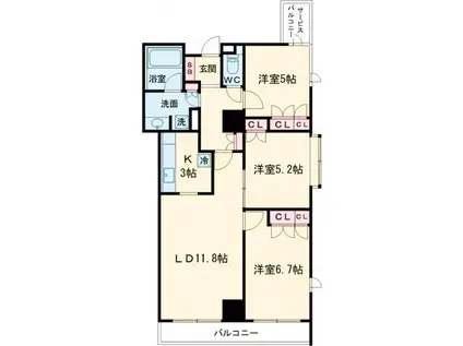 KDXレジデンス千駄木(2SLDK/4階)の間取り写真