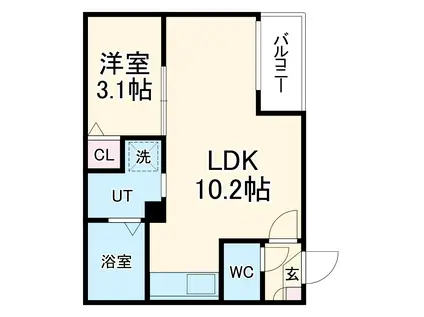 WARREN HEKINANNISHIKIⅡ(1LDK/3階)の間取り写真