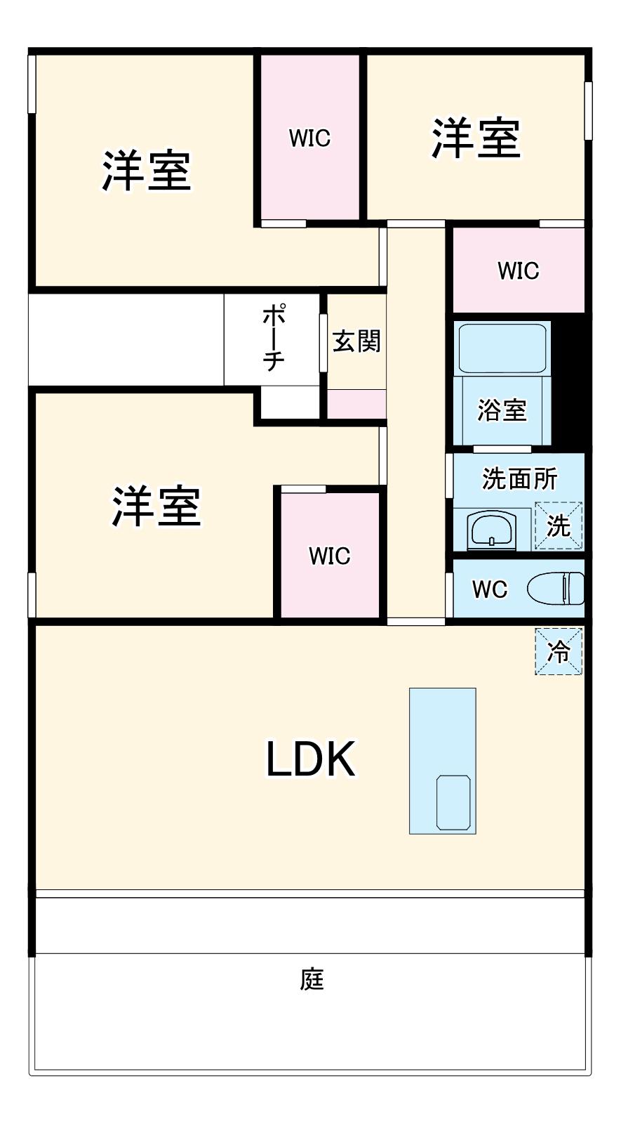 HARVEY RESIDENCE日和(3LDK/2階)の間取り写真