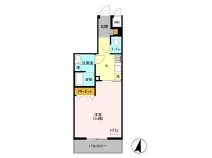 エキスポコンフォートⅡ(1K/7階)の間取り写真