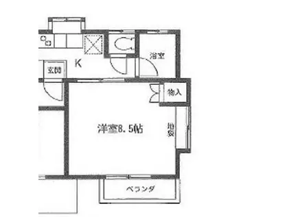 パークサイドハイツ(1K/1階)の間取り写真