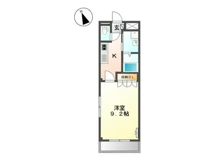 プティ・ベール(1K/2階)の間取り写真