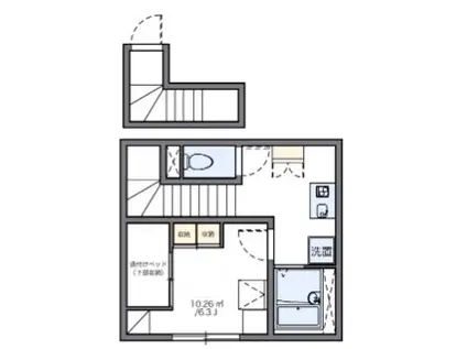 レオパレスブランポルト(1K/2階)の間取り写真